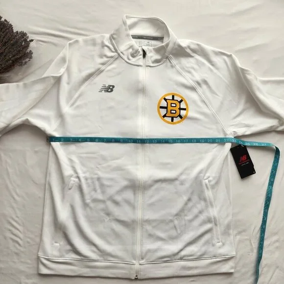 Boston Bruins 100 Centennial White Full Zip Jacket Sweatshirt - Rare